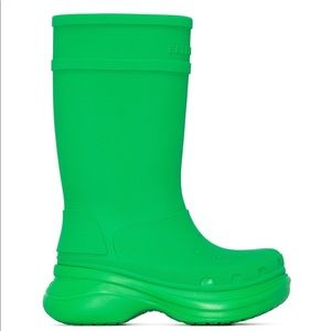 Green balenciaga croc boots